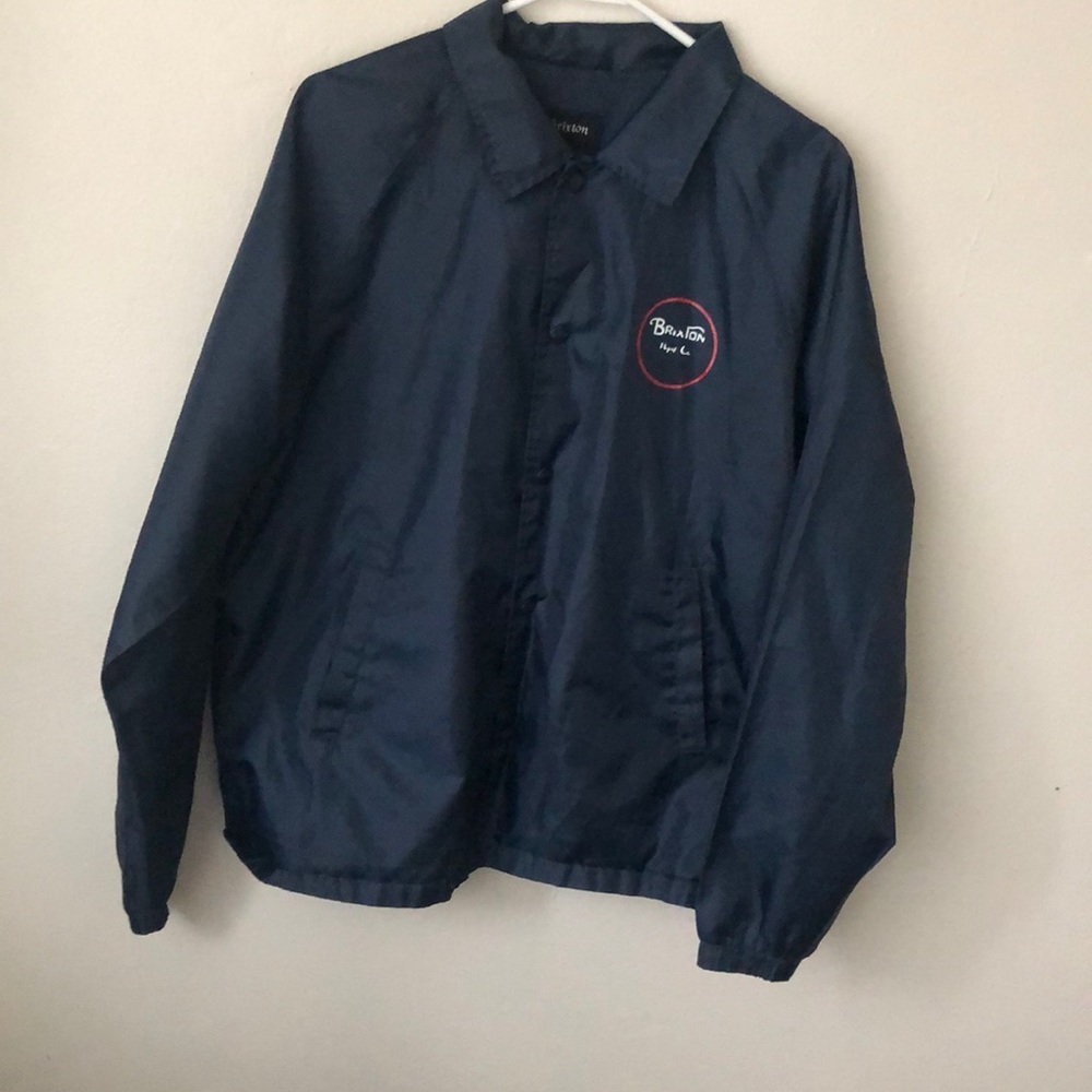 Blue collar jacket.